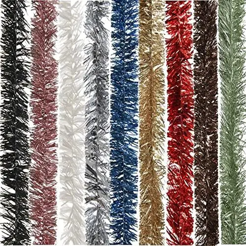 Produktbild: LS-LebenStil Weihnachtsgirlande 2,70 Meter Rot Lametta Girlande Tannenbaum Party Fasching Deko