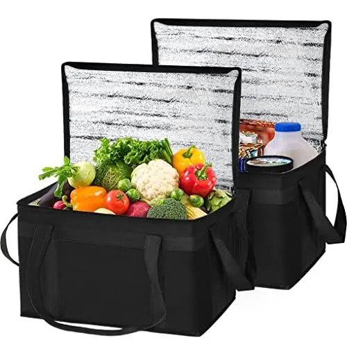 Produktbild: LSNDEE Einkaufstaschen Faltbar, Wiederverwendbar Einkaufstasche, 2 Große Picknick KÜHltasche Waschbarer, Lebensmitteltasche, Isolierte EinkaufstÜTen FÜR Warme Oder Kalte Speisen, Isoliertaschen
