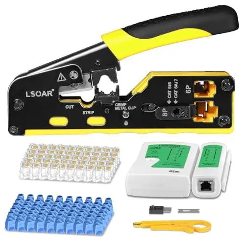 Produktbild: Lsoar rj45 crimpzange set Netzwerk Werkzeug für Netzwerkstecker CAT5/CAT6/CAT7