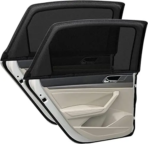 Produktbild: LSTRAGY Sonnenschutz Auto Baby, 2 Stück Universal Sonnenschutz Auto Netz mit UV Schutz/Blendschutz für Baby Kinder Erwachsene Haustiere, Autofenster Sonnenschutzrollos Heckscheibe