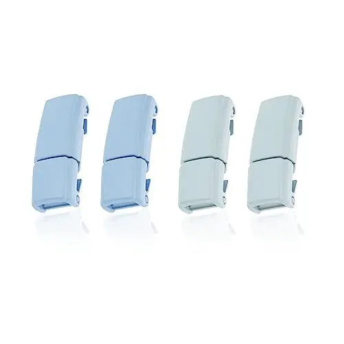 Produktbild: LT Easiyl 2 Paar Magnetische Krawattenlose Schnürsenkelschlüsser, Elastische Schnürsenkel Schnalle Verriegelungsklammern, Schnürsenkelschloss für Kinder Erwachsene, Blau + Grün