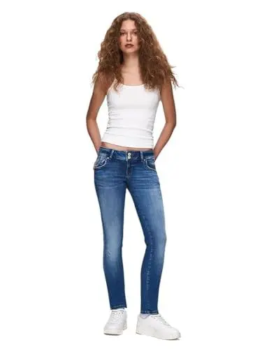 Produktbild: LTB Damen Jeans Molly 200 Low Waist - Slim Fit - Blau W27-W34 Stretch Cotton, Größe:27W / 30L, Farbe:15919-55573 Vinolia Wash