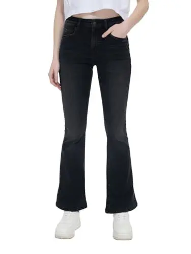Produktbild: LTB Damen Jeans Novi - High Waist - Flared Fit - Schwarz W27-W34 Stretch, Größe:31W / 32L, Farbe:15193-55201 Oriane Wash