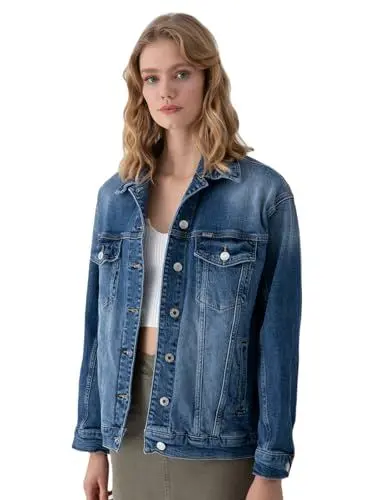 Produktbild: LTB Jeans Damen Monalis Jeansjacke, Heix Wash 54091, Oversized