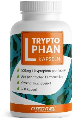 Produktbild: L-Tryptophan hochdosiert - 300 L-Tryptophan Kapseln - 500mg L-Tryptophan je Kapsel - 10 Monate Reichweite - L-Tryptophan aus pflanzlicher Fermentation - laborgeprüft, ohne unerwünschte Zusätze, vegan