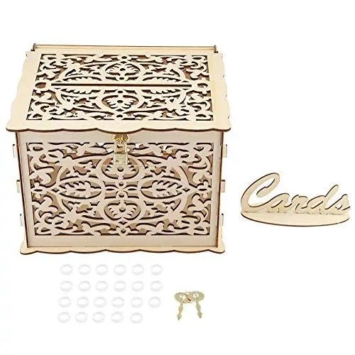 Produktbild: Enforose Rustikale Hochzeitskartenboxen, Hochzeitskartenbox, Kartenbox mit Schlüsseln, Kartenbox, Geschenkbox für Empfangsdekoration, Spardose für Hochzeit