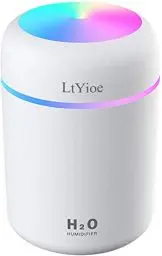 Produktbild: LtYioe Luftbefeuchter, Persönlicher Desktop Mini Luftbefeuchter mit Bunter Cooler Nachtlichtfunktion, Automatische Abschaltung und Super leise für Auto, Büro, Schlafzimmer (Weiß)