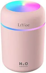 Produktbild: LtYioe Luftbefeuchter, Persönlicher Desktop Mini Luftbefeuchter mit Bunter Cooler Nachtlichtfunktion, Automatische Abschaltung und Super leise für Auto, Büro, Schlafzimmer (Rosa)