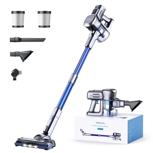 Produktbild: Lubluelu 25000 Pa Akku Staubsauger, 50Min. Laufzeit, Staubsauger Kabellos Saugleistung, Akkusauger Freistehend 25.9V,120.000U/Min, Staubsauger für Tierhaare, Teppich, Harten Boden