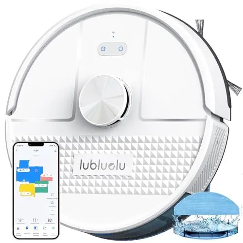 Produktbild: Lubluelu Saugroboter mit Wischfunktion 3-1, 4500Pa Staubsauger Roboter mit Lasernavigation, Roboterstaubsauger SL68 mit Anti-Siphon-Technologie, 150 Min Laufzeit, APP Steuerung, 24 No-Go Zonen (Weiß)