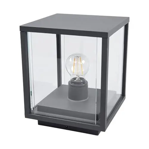 Produktbild: Lucande Außenleuchte Annalea (spritzwassergeschützt (Modern) in Schwarz aus Aluminium (1 flammig, E27) - Wegeleuchte Pollerleuchte Wegelampe Sockelleuchte