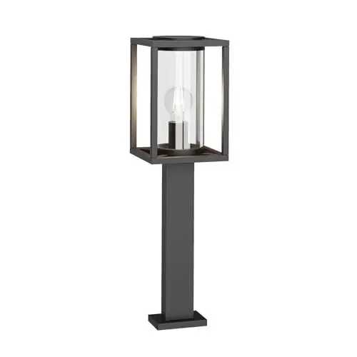Produktbild: Lucande Außenleuchte Ferda (spritzwassergeschützt (Modern) in Schwarz aus Aluminium (1 flammig, E27) - Wegeleuchte Pollerleuchte Wegelampe Sockelleuchte