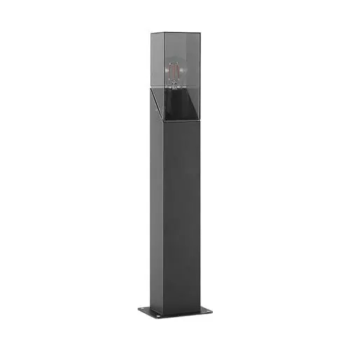 Produktbild: Lucande Außenleuchte Fiola (spritzwassergeschützt (Modern) in Schwarz aus Aluminium (1 flammig, E27) - Wegeleuchte Pollerleuchte Wegelampe Sockelleuchte