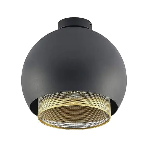 Produktbild: Lucande Deckenlampe Sivaniel (Modern) in Schwarz aus Metall (1 flammig, E27) - Design Deckenleuchte Lampe Wohnzimmerleuchte