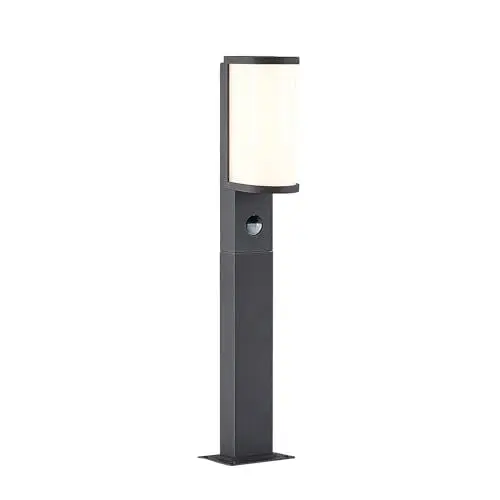 Produktbild: Lucande LED Außenleuchte 'Jokum' mit Bewegungsmelder (spritzwassergeschützt) (Modern) in Alu aus Aluminium (1 flammig,) - Wegeleuchte, Pollerleuchte, Wegelampe, Sockelleuchte