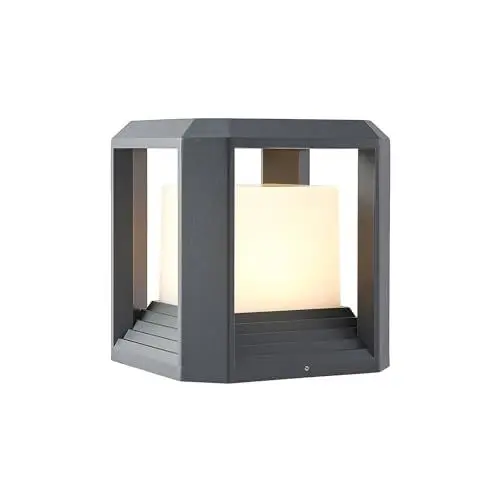 Produktbild: Lucande LED Sockelleuchte, Wegeleuchte Würfelform Höhe 27 cm Wegelampe strahlwassergeschützt IP65 16,5W Außenleuchte
