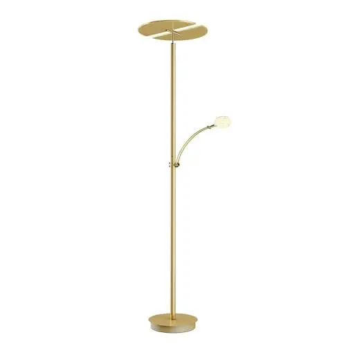 Produktbild: Lucande LED Stehlampe 'Anniki' dimmbar (Modern) in Gold/Messing aus Metall u.a. für Wohnzimmer & Esszimmer (3 flammig,) - Wohnzimmerlampe, Stehleuchte, Floor Lamp, Deckenfluter, Standleuchte