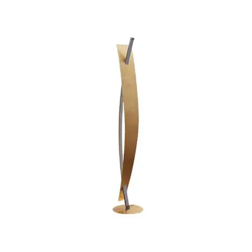 Produktbild: Lucande LED Stehlampe Gold Optik mit Touchdimmer, 24W LED, geschwungene Stehleuchte 140 cm, Standleuchte Wohnzimmer, Esszimmer