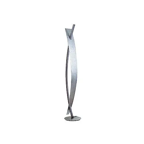 Produktbild: Lucande LED Stehlampe silber mit Touchdimmer, 24W LED, geschwungene Stehleuchte 140 cm, Standleuchte Wohnzimmer, Esszimmer