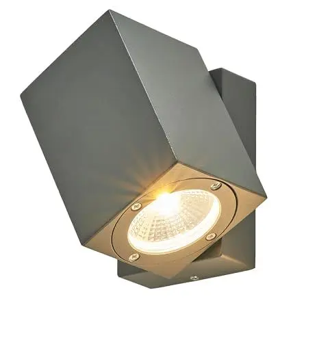 Produktbild: Lucande LED Wandlampe/Wandleuchte außen, 320° drehbar Wandstrahler spritzwassergeschützt IP54 7W Downlight grafitgrau