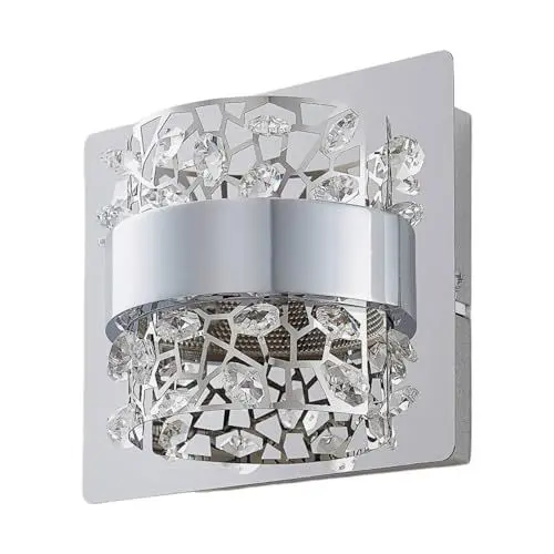 Produktbild: Lucande LED Wandleuchte, Wandlampe Innen Neelie (Modern) in Chrom aus Metall (1 flammig) - Wandstrahler Wandbeleuchtung Schlafzimmer/Wohnzimmer Schlafzimmerleuchte