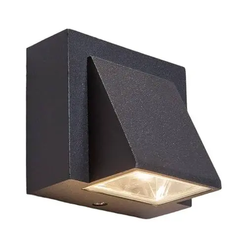 Produktbild: Lucande LED Wandleuchte außen Marik (spritzwassergeschützt (Modern) in Schwarz aus Aluminium (1 flammig,) - Außenwandleuchten Wandlampe Led Außenlampe Outdoor für Außenwand/Hauswand