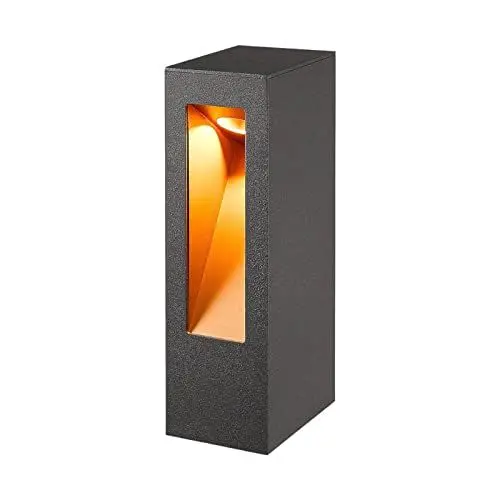 Produktbild: Lucande LED Wegeleuchte Sockelleuchte anthrazit 25 cm, Sockellampe IP54 Gartenlampe Aussenleuchte Garten Außenstehleuchte Außenlampe Wegelampe