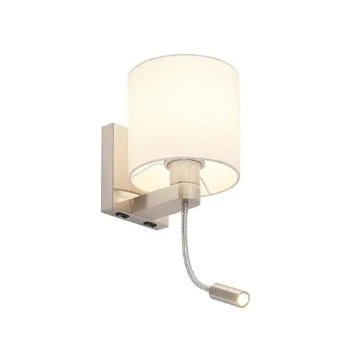 Produktbild: Lucande Wandleuchte, Wandlampe Innen 'Brinja' in Weiß aus Textil (1 flammig, E27) - Wandstrahler, Wandbeleuchtung Schlafzimmer/Wohnzimmer, Wohnzimmerleuchte