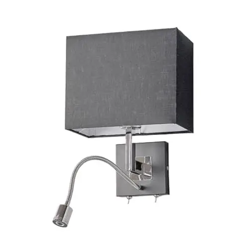 Produktbild: Lucande Wandleuchte, Wandlampe Innen 'Rebekka' (Modern) in Schwarz aus Textil (1 flammig, E27) - Wandleuchten, Wandstrahler, Wandbeleuchtung Schlafzimmer/Wohnzimmer, Wohnzimmerleuchte
