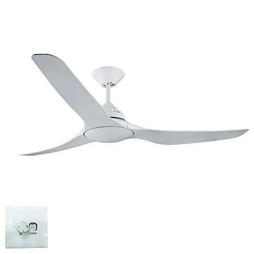 Produktbild: LUCCI AIR Deckenventilator Mariner, Ventilator mit Wandsteuerung, moderner Deckenlüfter mit 3 flachen Flügeln, Ø 142 cm