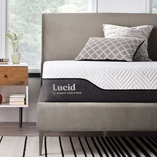 Produktbild: LUCID Hybrid Matratze, H2 H3, 25cm hoch – mit Bambuskohle, Aloe Vera & Taschenfederkern – Öko-Tex – feuchtigkeitsableitend – geruchshemmend – Kaltschaummatratze & Federkernmatratze, 140x200 cm
