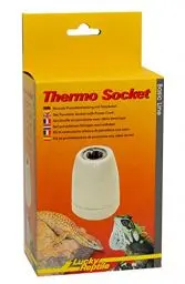 Produktbild: Lucky Reptile Thermo Socket - Porzellanfassung mit Gewinde - E27 Lampenfassung mit Netzkabel - Fassung mit Gewinderohr & Montagematerial - kompatibel für Lampen mit bis zu 150 W - Terrarium Zubehör