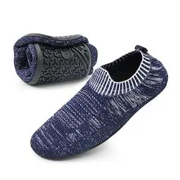 Produktbild: Lucky Sign Hausschuhe Herren Damen Leichte hüttenschuhe rutschfest Flache Pantoffeln Barfußschuhe Home Cozy Slippers,EU 40 - Dunkelblau