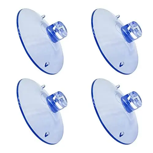 Produktbild: LuckyOpt 2Pcs große Saugnapf, Eisen Schraube Katze Fenster Barsch Saugnäpfe mit Schutzhülle für Katze Fenster Hängematte, Premium PVC Starke Saugnäpfe für Glas Wand (8CM)