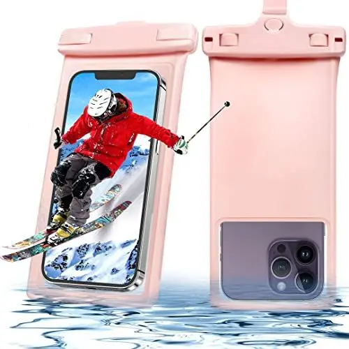 Produktbild: Lucrave wasserdichte Handyhülle Handytaschen, IPX8 Unterwasser Wasserfeste Hülle Bag bis 7 Zoll, Waterproof Phone Case Kompatibel mit iPhone 16 15 14 13 12 11 Pro Max Samsung S22 S23, Roségold