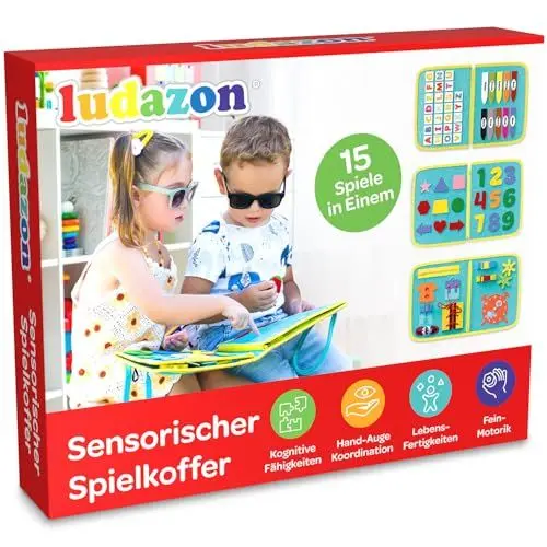 Produktbild: LUDAZON® Montessori Sensorischer Spielkoffer 2 3 4 5 Jahre, Die wichtigsten Aktivitäten für das Wachstum des Kindes, Mit Pädagogik Experten Entwickelt