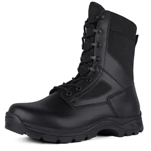 Produktbild: LUDEY Taktische Militärstiefel Herren Leichte Bequeme Einsatzstiefel Atmungsaktive Kampfstiefel Springerstiefel Arbeitsstiefel Schwarz 45EU