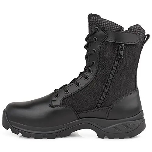 Produktbild: LUDEY Militärstiefel Herren Gemütlich Einsatzstiefel Kampfstiefel Wasserdichte Schwarze Tactical Boots Armeestiefel mit seitlichem YKK-Reißverschluss Modell-928-48EU