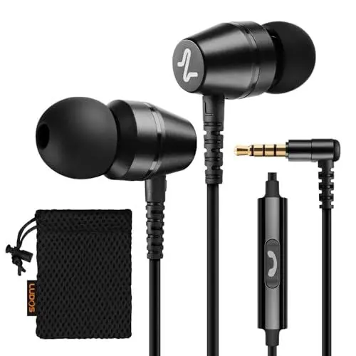 Produktbild: LUDOS OMNITONE Kopfhörer In Ear Kopfhörer mit Kabel und Mikrofon, 5 Jahre Garantie, In Ear Ohrhörer, 3,5 mm Klinkenstecker Earbuds, Satte Bässe Earphones, Headphones für iPhone, iPad, Huawei, Samsung