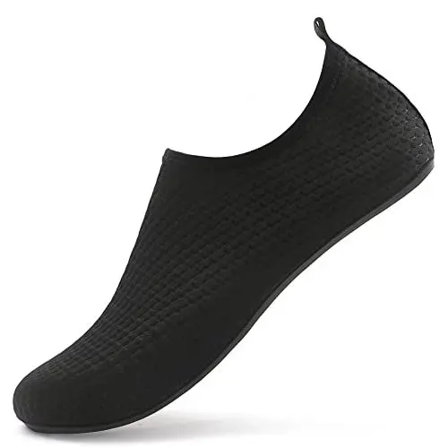 Produktbild: LUEDKA Wasserschuhe Herren Damen Aquaschuhe Schnell Trocknend Badeschuhe Atmungsaktiv Strandschuhe Slip on Schwimmschuhe Leicht Surfschuhe (Schwarz,35 EU)