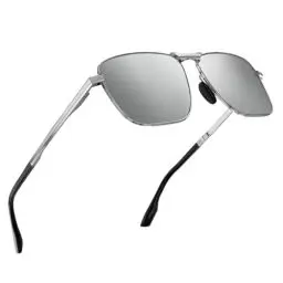 Produktbild: LUENX Sonnenbrille Herren Polarisiert Sonnenbrillen mit Metallrahmen Sunglasses Unisex UV 400 Fahrerbrille Klassische Angeln Outdoor Laufen Fliegerbrille (Silber)