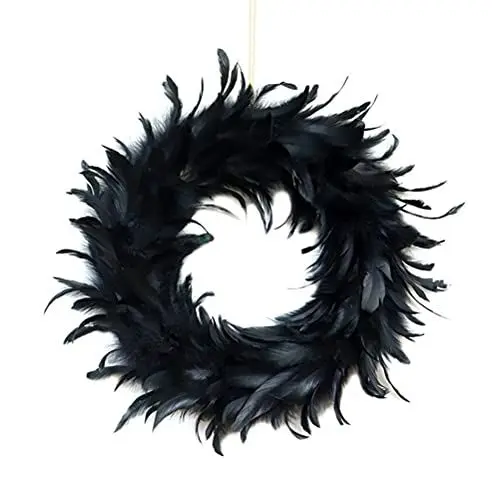 Produktbild: Lufodon Halloween-Kranz, schwarzer Türkranz, einzigartiges Design, dekorative Requisiten, geeignet für Horror-Themenpartys im Innen- und Außenbereich