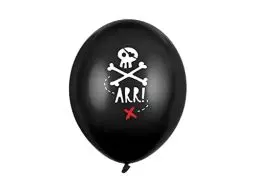Produktbild: Luftballons Piraten 30cm 6er Set mit Aufdruck Totenkopf Latex Geburtstag Ballondeko Partyballons
