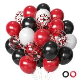 Produktbild: Luftballons Rot Schwarz Weiß Sipeayan 50 Stück 30cm Latex Ballons Valentinstag Konfetti Luftballons 18 zoll Herz Folienballons für Weihnachten Muttertag Geburtstag Hochzeit Party Dekoration