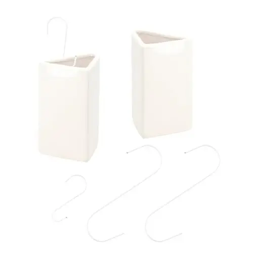 Produktbild: Lantelme 2 Stück Keramik-Luftbefeuchter-Set für Rippenheizkörper – Wasserverdunster mit Haken, 200 ml – Für Heizung im Kinderzimmer, Schlafzimmer und Wohnzimmer – Auch als Duftspender verwendbar