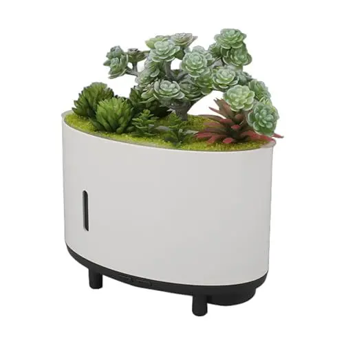 Produktbild: Luftbefeuchter für Simulationspflanzen, USB-Aufladung, Leise, 200 Ml, Automatischer Abschaltschutz, Tragbarer Mini-Luftbefeuchter für Babyzimmer, Büro, Schlafzimmer, (EU-Stecker