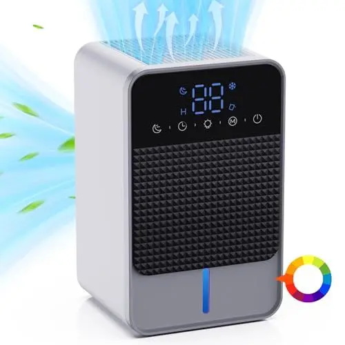 Produktbild: Luftentfeuchter, 1500ml Luftentfeuchter Elektrisch, Luftentfeuchter für Zuhause 2 Geschwindigkeiten Dehumidifiers for Home mit Timer, Auto-Off Für Keller, Haus, Schlafzimmer