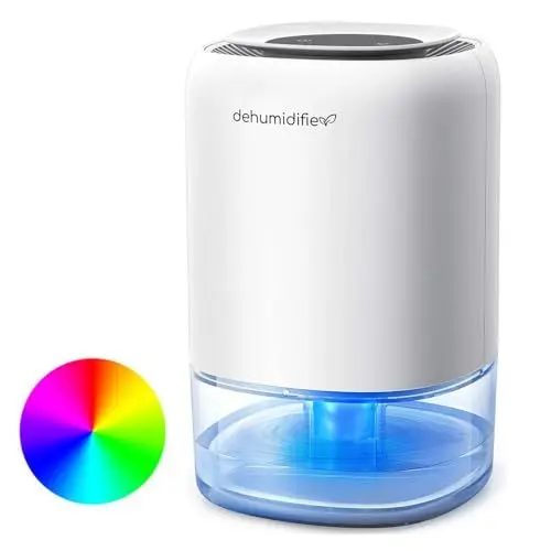 Produktbild: Kitette Raumentfeuchter Luftentfeuchter,Luftentfeuchter Elektrisch,1400ml,7farbiges LED-Licht Automatische Abschaltung,Tragbarer Lleiser Kleiner Mini-Luftentfeuchter für Keller,Badezimmer, (Q4)