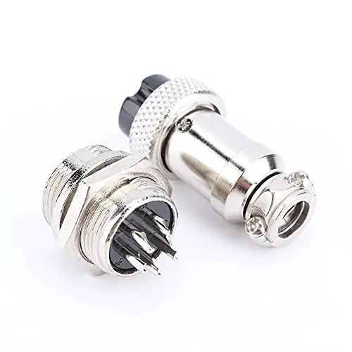 Produktbild: Luftfahrt-Stecker und -Buchse, 16 Mm, 5-polig, Schraubbar, Elektrische Luftfahrt-Stecker-Buchse, Steckeradapter