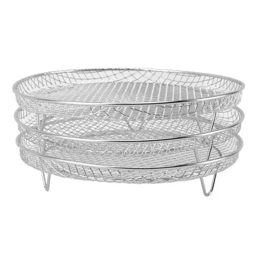 Produktbild: Luftfritteusen-Gestell, Drei Stapelbare Dörrgestelle für Cosori, für Cosori, für Instant Vortex, für Nuwave, Edelstahl-Luftfritteusen-Zubehör für Öfen,